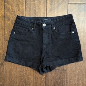 Forever 21 Black Jean Shorts - Folded Hem